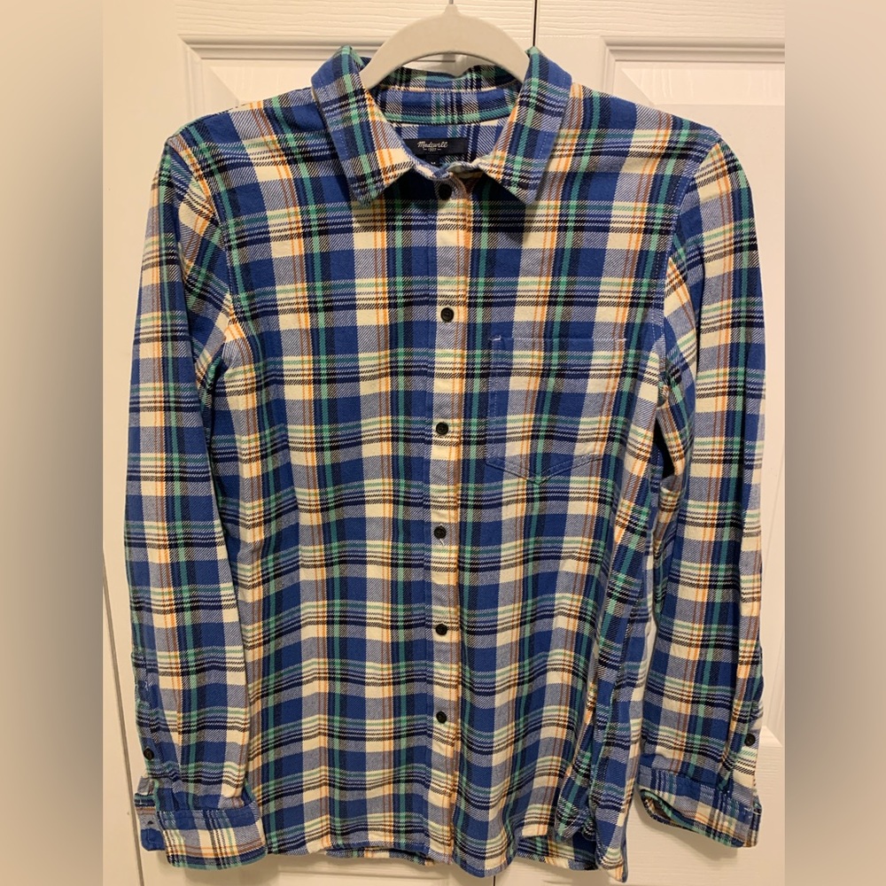 Madewell Tulsa Plaid Women’s Boyfriend Shirt Size M